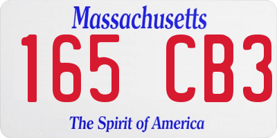 MA license plate 165CB3