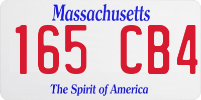 MA license plate 165CB4