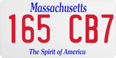 MA license plate 165CB7