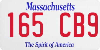 MA license plate 165CB9