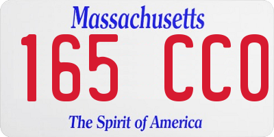 MA license plate 165CC0