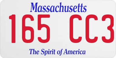 MA license plate 165CC3
