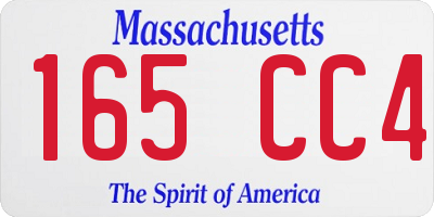 MA license plate 165CC4