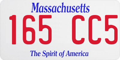 MA license plate 165CC5