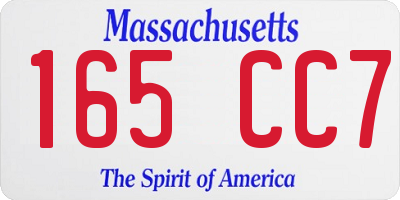 MA license plate 165CC7