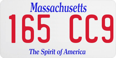 MA license plate 165CC9