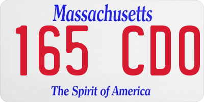 MA license plate 165CD0