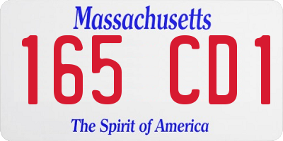 MA license plate 165CD1