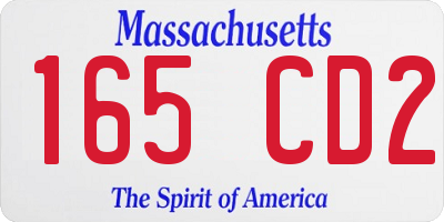 MA license plate 165CD2