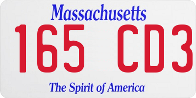 MA license plate 165CD3