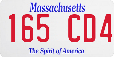 MA license plate 165CD4