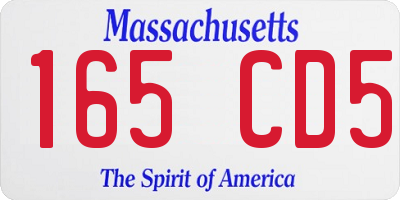 MA license plate 165CD5