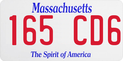 MA license plate 165CD6