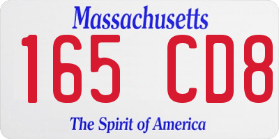 MA license plate 165CD8