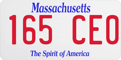 MA license plate 165CE0