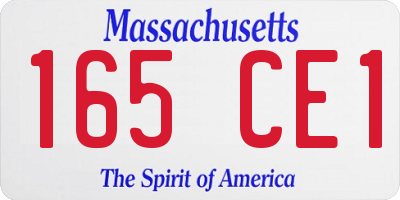 MA license plate 165CE1