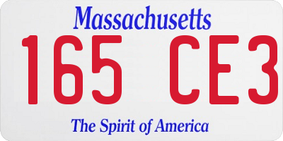 MA license plate 165CE3