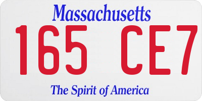 MA license plate 165CE7
