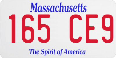 MA license plate 165CE9