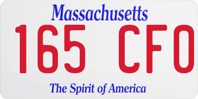 MA license plate 165CF0