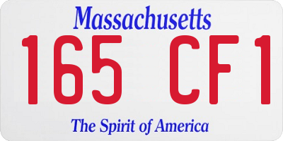MA license plate 165CF1