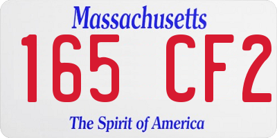 MA license plate 165CF2
