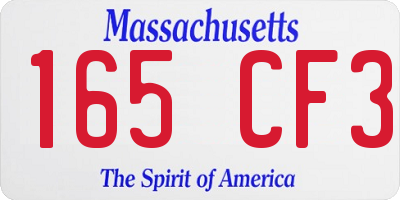 MA license plate 165CF3