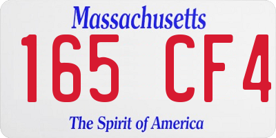 MA license plate 165CF4