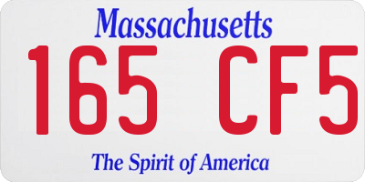 MA license plate 165CF5