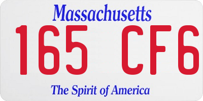 MA license plate 165CF6