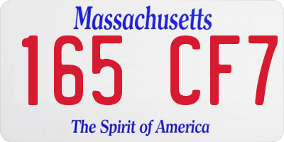 MA license plate 165CF7