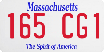 MA license plate 165CG1