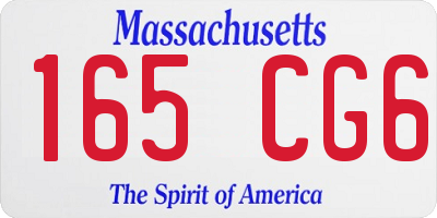 MA license plate 165CG6
