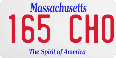 MA license plate 165CH0