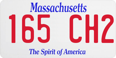 MA license plate 165CH2