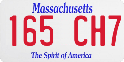 MA license plate 165CH7