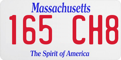 MA license plate 165CH8