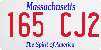 MA license plate 165CJ2