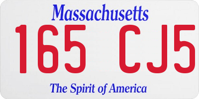 MA license plate 165CJ5