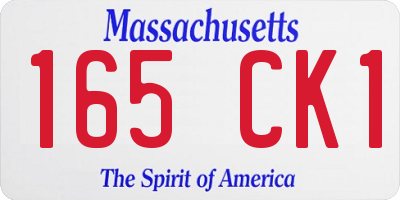 MA license plate 165CK1