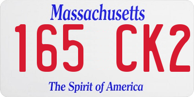 MA license plate 165CK2