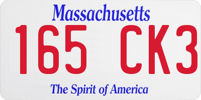 MA license plate 165CK3