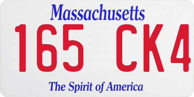 MA license plate 165CK4