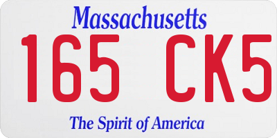 MA license plate 165CK5