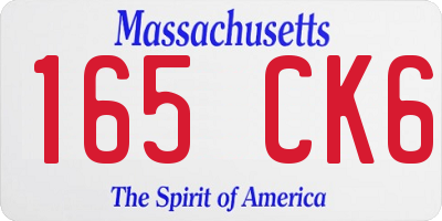 MA license plate 165CK6