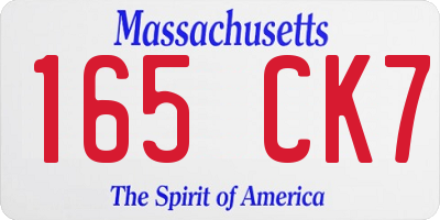 MA license plate 165CK7