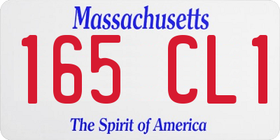 MA license plate 165CL1