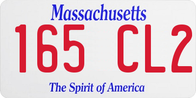 MA license plate 165CL2