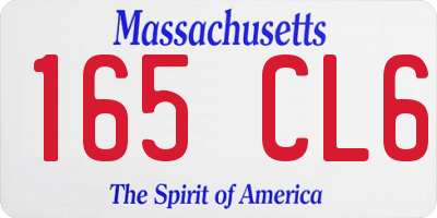 MA license plate 165CL6