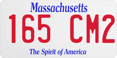 MA license plate 165CM2